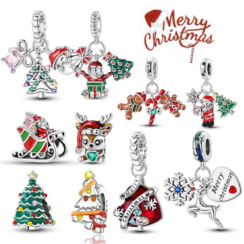 Silver 925 Christmas Charms Elk Santa Claus Bead Snowflake Bell Snowman Charm Fit Original Bracelet DIY Fine Jewelry for Women
Silver 925 Christmas Charms Elk Santa Claus Bead Snowflake Bell Snowman Charm Fit Original Bracelet DIY Fine Jewelry for Women