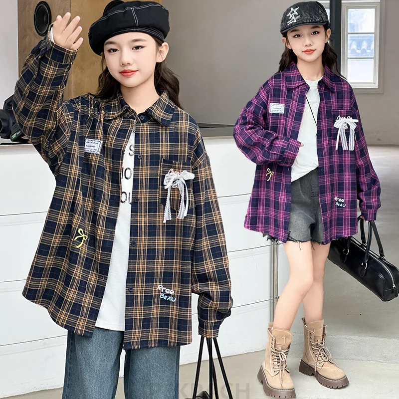 New Design Kids Girl Spring Autumn Long Sleeve Plaid Blouse with Bow School Children High Fashion Cotton Shirt Trendy Clothing
New Design Kids Girl Spring Autumn Long Sleeve Plaid Blouse with Bow School Children High Fashion Cotton Shirt Trendy Clothing