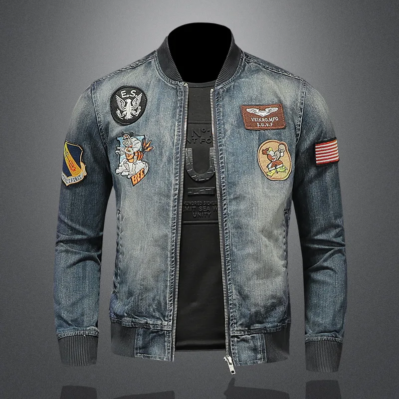 Denim Jacket Boutique Men's Baseball Collar Denim Jacket Slim-fit Embroidered Badge High Quality Denim Jacket Top
Denim Jacket Boutique Men's Baseball Collar Denim Jacket Slim-fit Embroidered Badge High Quality Denim Jacket Top