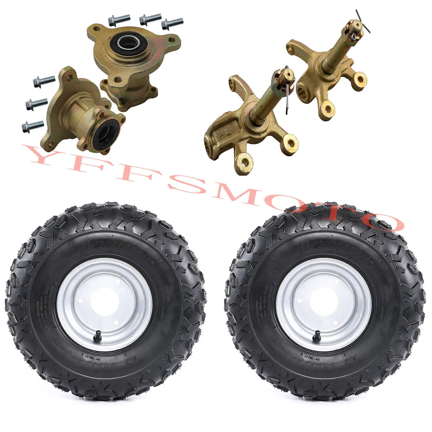 2pcs 145/70-6 Tire Wheel Rim Steering Knuckle Spindle Hub for Go Kart Trike Golf
2pcs 145/70-6 Tire Wheel Rim Steering Knuckle Spindle Hub for Go Kart Trike Golf