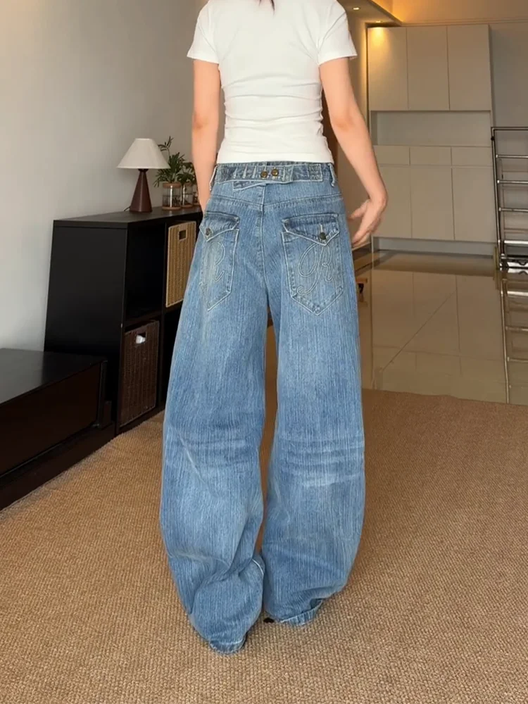 Large Size American Retro Paris Button Design Washed Denim Pants Women Loose Wide Leg Versatile Drape Casual Long Trousers
Large Size American Retro Paris Button Design Washed Denim Pants Women Loose Wide Leg Versatile Drape Casual Long Trousers
