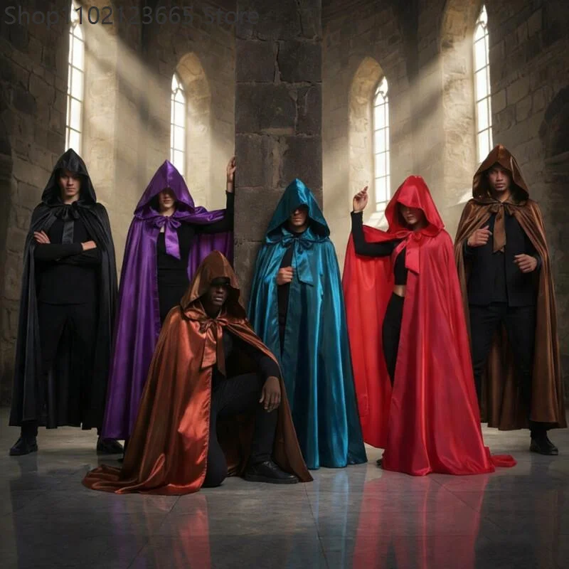 2026 Adult Medieval Hooded Cloak Robe 6 Colors To Choose Lace Up Bow Tie Cape For Halloween Vampire Wizard Witch Cosplay Costume
2026 Adult Medieval Hooded Cloak Robe 6 Colors To Choose Lace Up Bow Tie Cape For Halloween Vampire Wizard Witch Cosplay Costume
