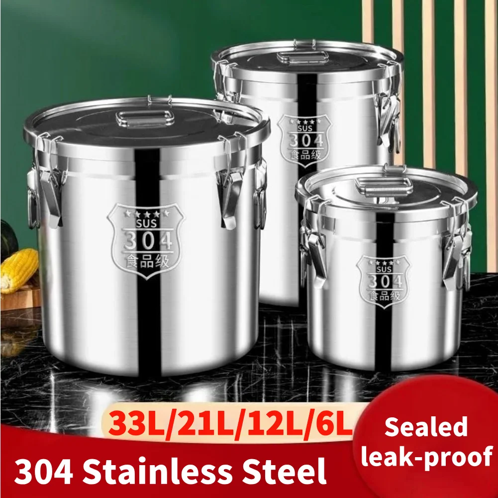 6/12/21/33L герметичная канистра из нержавеющей стали 304 с крышкой, ведро для хранения пищевого масла, сахара, молока с ручками для домашнего хранения на кухне
6/12/21/33L герметичная канистра из нержавеющей стали 304 с крышкой, ведро для хранения пищевого масла, сахара, молока с ручками для домашнего хранения на кухне