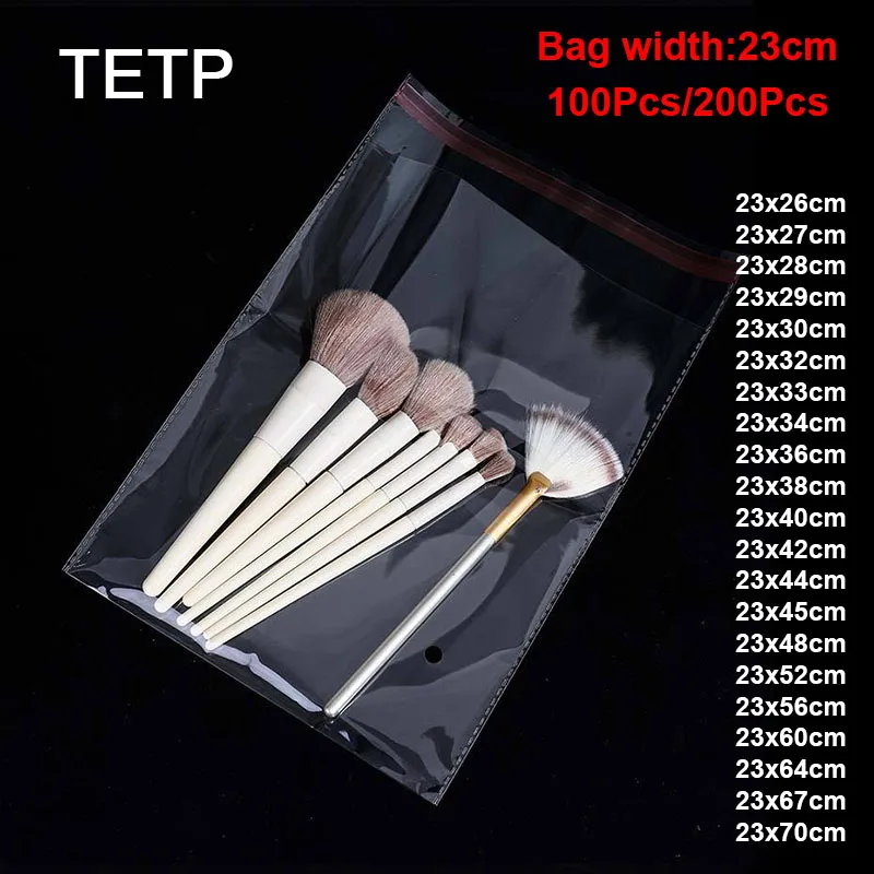 TETP Width 23cm Transparent Self-sealing Bag For Makeup Brush Tableware Gloves Baby Hat Packaging Storage Party Gift Favors Opp
TETP Width 23cm Transparent Self-sealing Bag For Makeup Brush Tableware Gloves Baby Hat Packaging Storage Party Gift Favors Opp