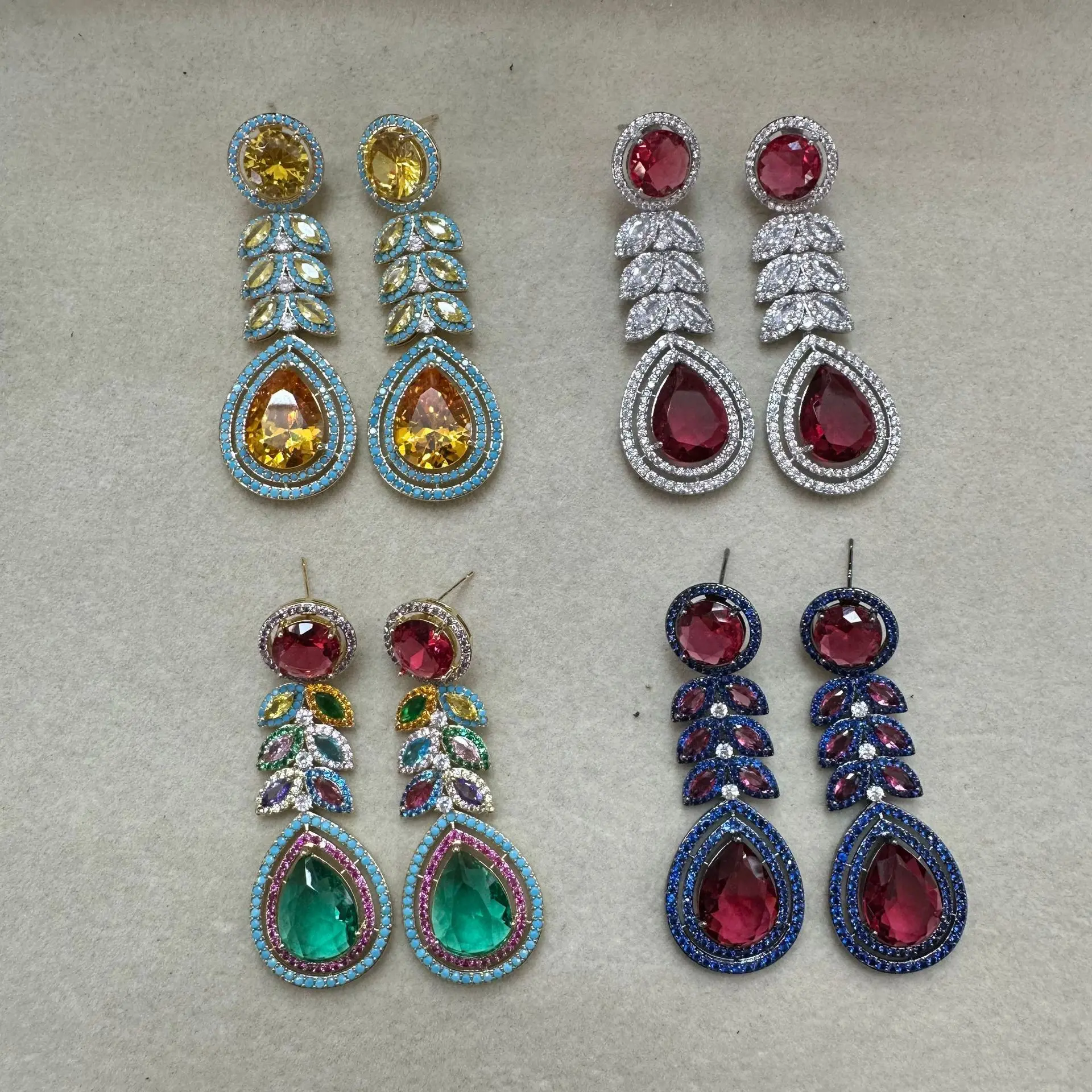 luxury zirconia earrings multicolor red blue yellow leaf plant water drop dangling earrings for women wedding dinner party
luxury zirconia earrings multicolor red blue yellow leaf plant water drop dangling earrings for women wedding dinner party