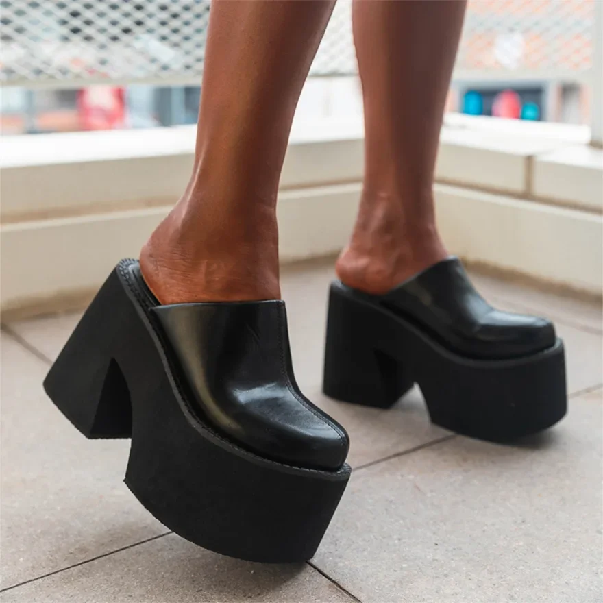 Sandals Summer 2025 New Women Slippers Platform Trend High Heels Ladies Shoes Pumps Black Soft Leather Thick Slides Mujer
Sandals Summer 2025 New Women Slippers Platform Trend High Heels Ladies Shoes Pumps Black Soft Leather Thick Slides Mujer