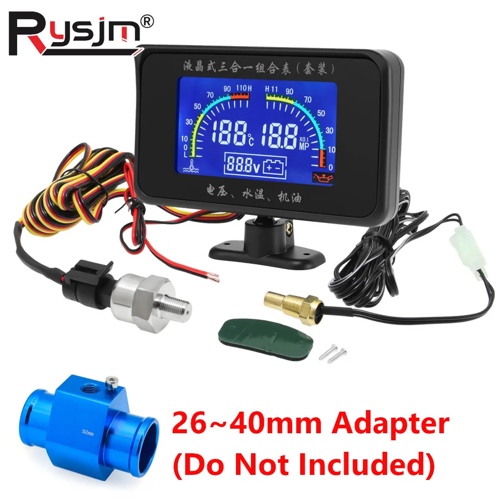 12 В/24 В 3 в 1 автомобильный ЖК-метр цифровой датчик давления масла температура воды напряжение универсальный инструмент с датчиком температуры масла NPT1/8
12 В/24 В 3 в 1 автомобильный ЖК-метр цифровой датчик давления масла температура воды напряжение универсальный инструмент с датчиком температуры масла NPT1/8
