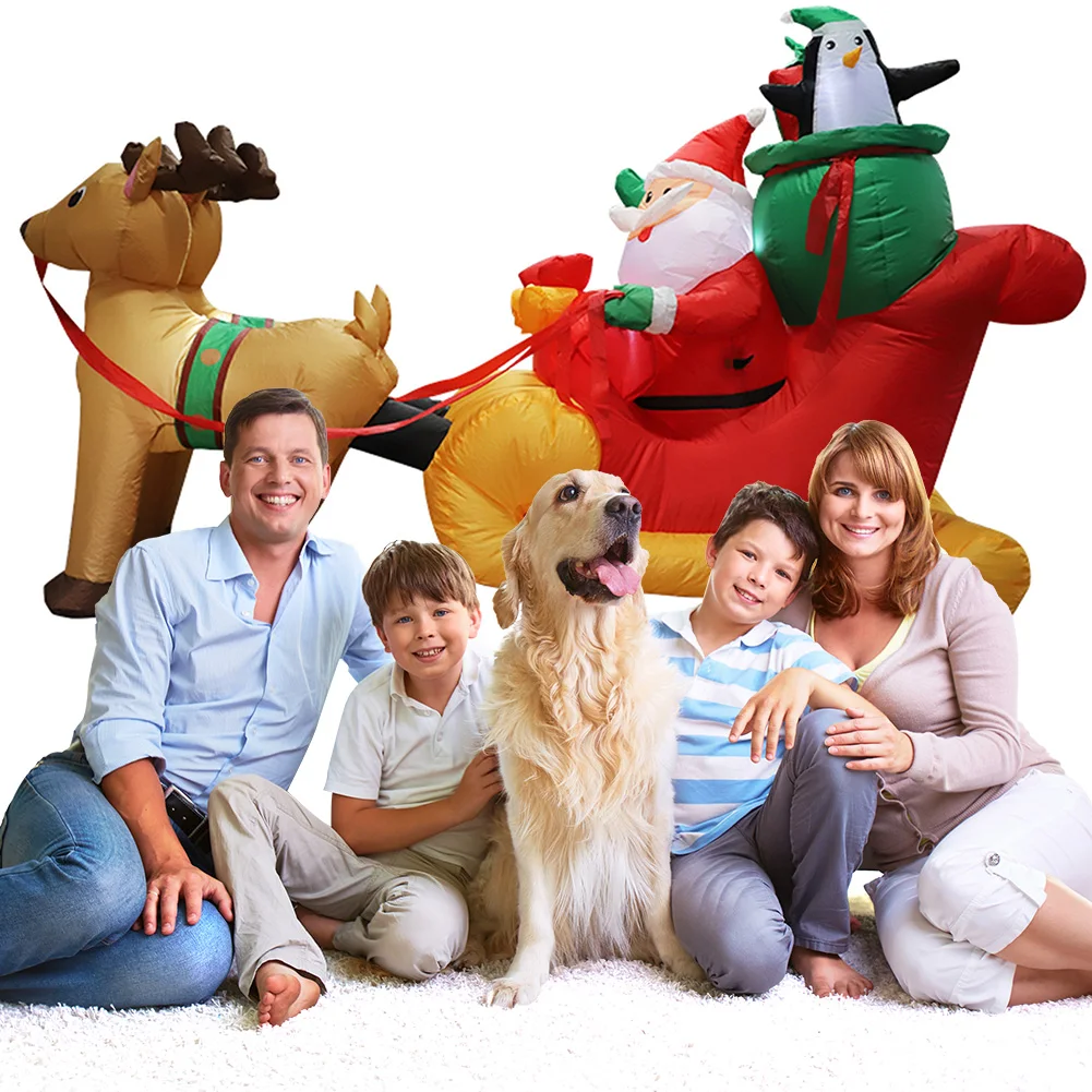 Christmas Inflatable Santa Claus on Reindeer Sleigh Inflatable Santa Carries Gifts for Yard Garden Lawn Holiday Party
Christmas Inflatable Santa Claus on Reindeer Sleigh Inflatable Santa Carries Gifts for Yard Garden Lawn Holiday Party