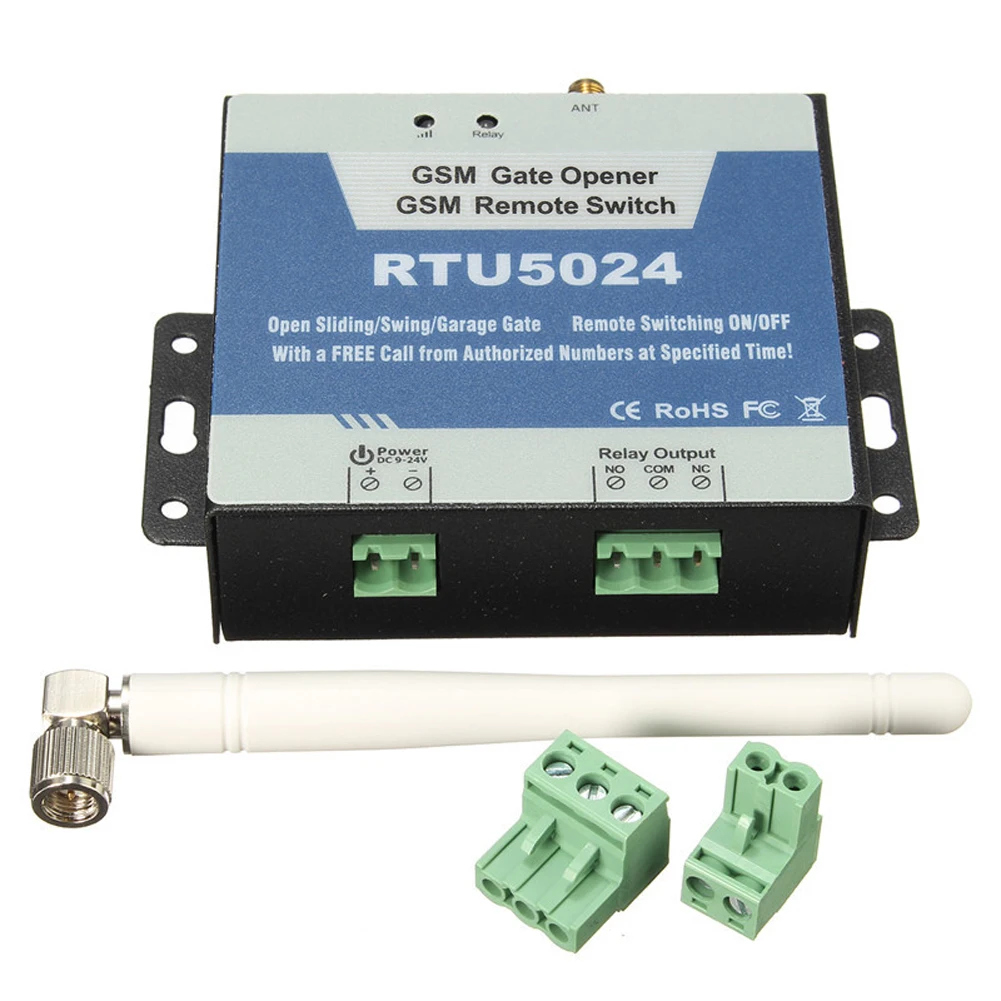 RTU5024 GSM Gate Opener Relay Switch Wireless Remote Control Door Access Long Antenna Free Call 850/900/1800/1900MHz Door Opener
RTU5024 GSM Gate Opener Relay Switch Wireless Remote Control Door Access Long Antenna Free Call 850/900/1800/1900MHz Door Opener