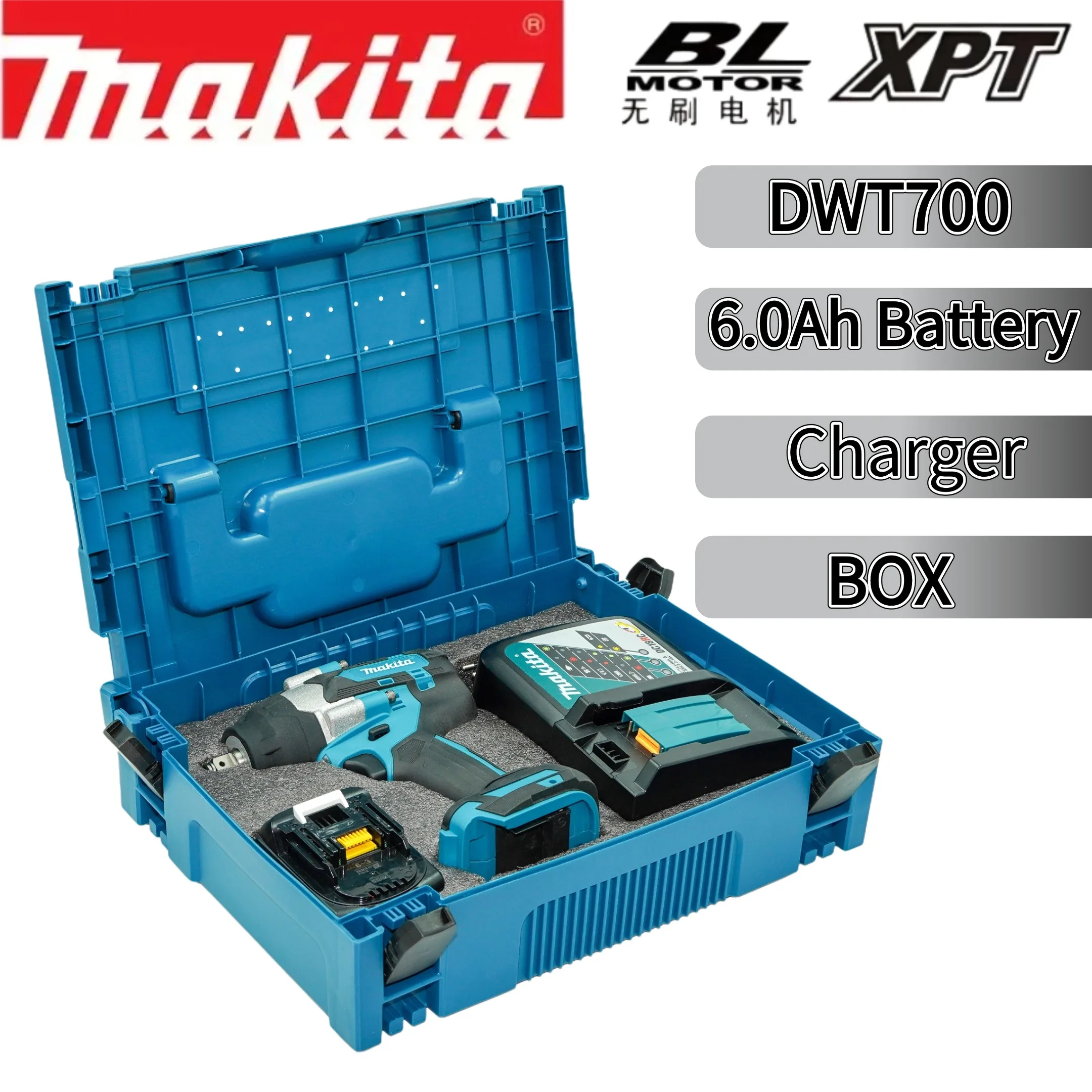 Makita DTW700 1000N.M Torque Brushless Electric Impact Wrench Cordless Electric Drill 1/2"Wrench Power Tools For 18V Battery New
Makita DTW700 1000N.M Torque Brushless Electric Impact Wrench Cordless Electric Drill 1/2"Wrench Power Tools For 18V Battery New
