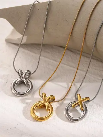 Youthway XO Stainless Steel Hollow Pendant Necklace for Women Rust Proof Stylish Charm Jewelry Female Gift 2024