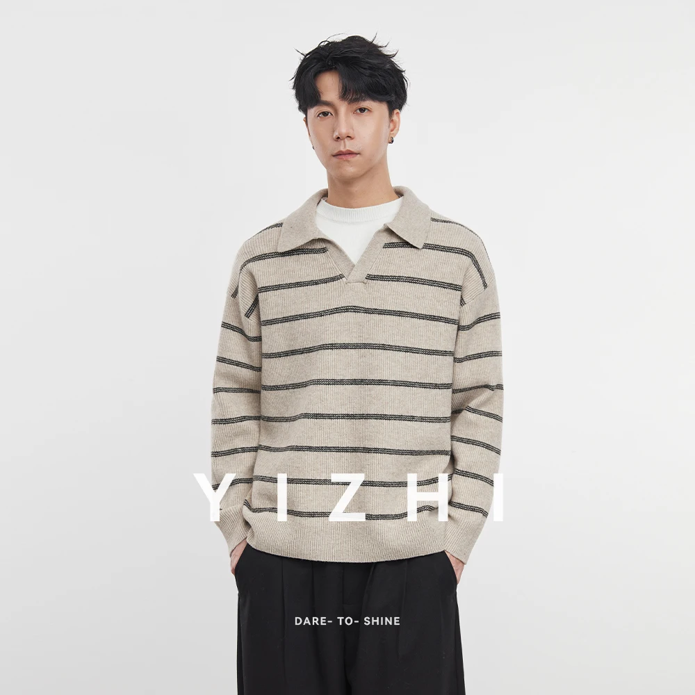 2025 Autumn and Winter New Men's Long Sleeve Striped Lapel Sweater Korean Long Sleeve Top Men's Pullover Polo Sweater
2025 Autumn and Winter New Men's Long Sleeve Striped Lapel Sweater Korean Long Sleeve Top Men's Pullover Polo Sweater