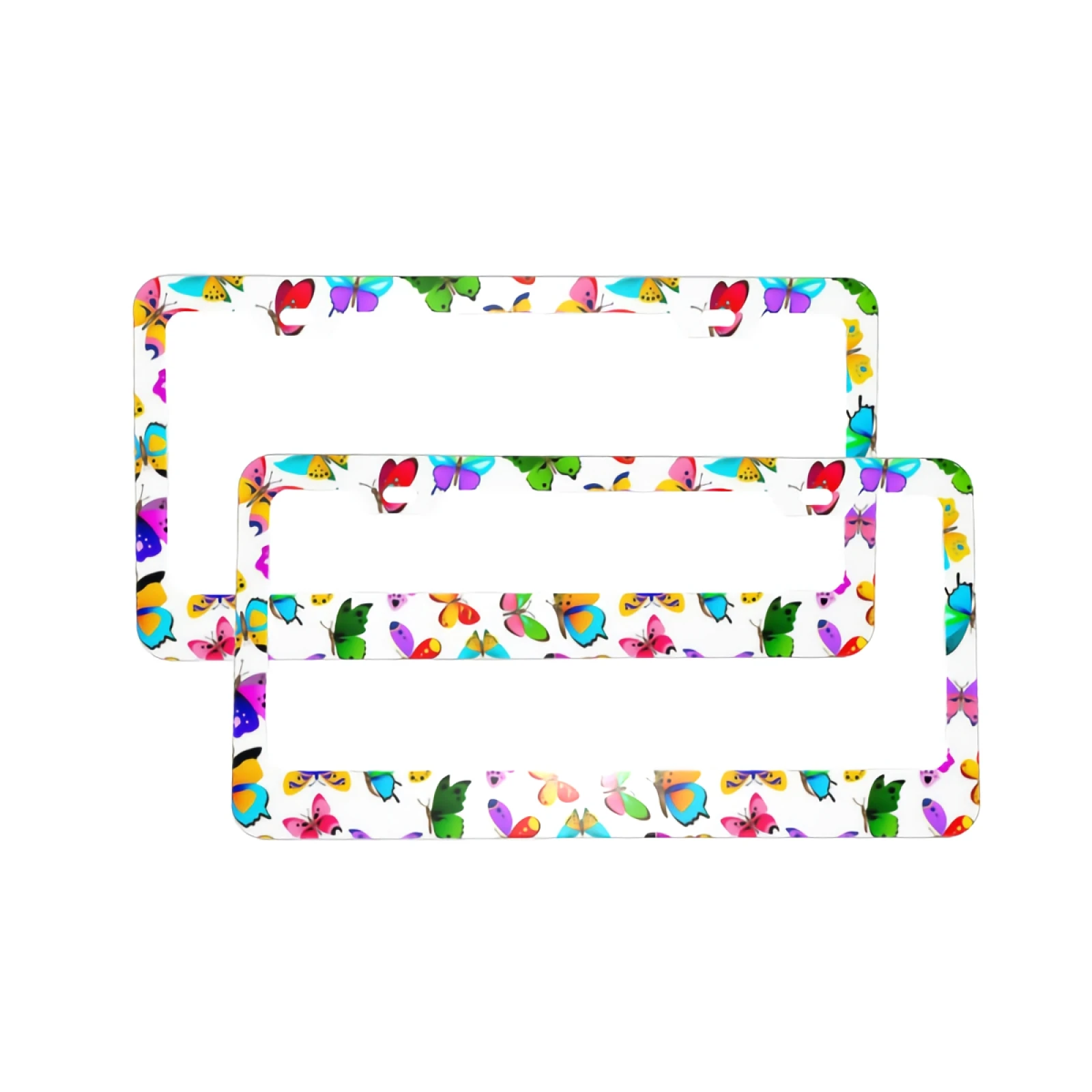Colorful Butterflies License Plate Frames Set of 2 Aluminum Car Tag Covers Holders Auto Car Standard 12" x 6" with 2 Holes
Colorful Butterflies License Plate Frames Set of 2 Aluminum Car Tag Covers Holders Auto Car Standard 12" x 6" with 2 Holes