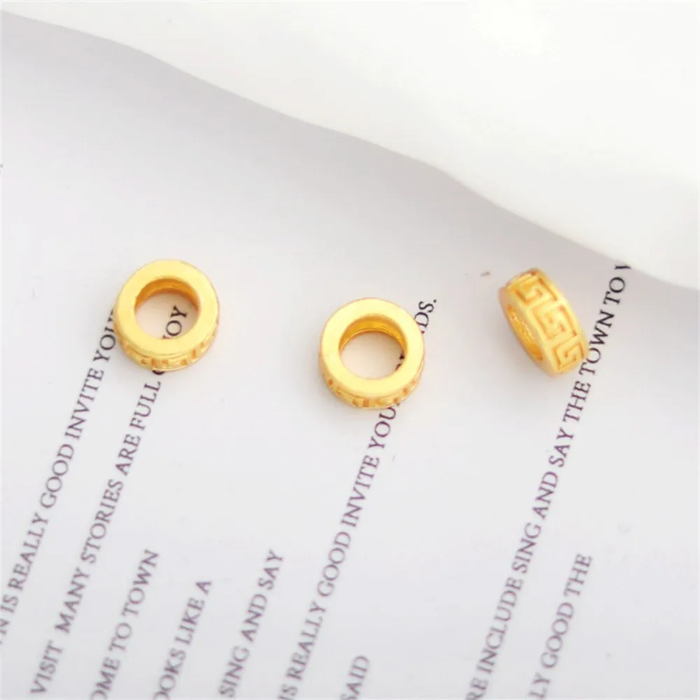 18k Gold Color Matte Gold Big Hole Retro Pattern Bucket Beads Drum Beads Diy Bracelet Necklace Accessories
18k Gold Color Matte Gold Big Hole Retro Pattern Bucket Beads Drum Beads Diy Bracelet Necklace Accessories