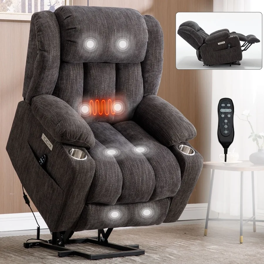 Up to 350 LBS Chenille Power Lift Recliner Chair Heavy Duty Motion Mechanism with 8Point Vibration Massage and Lumbar Heating U
Up to 350 LBS Chenille Power Lift Recliner Chair Heavy Duty Motion Mechanism with 8Point Vibration Massage and Lumbar Heating U