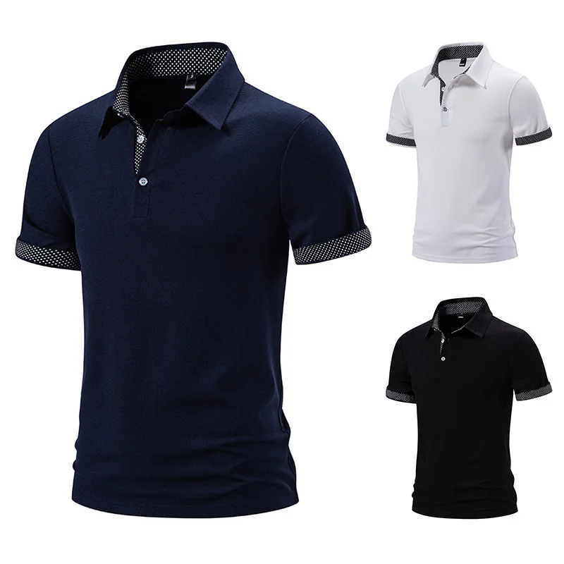 European Color Blocking Collar Men's Short Sleeved POLO Shirt, American Short Sleeved T-shirt, Golf Jersey
European Color Blocking Collar Men's Short Sleeved POLO Shirt, American Short Sleeved T-shirt, Golf Jersey