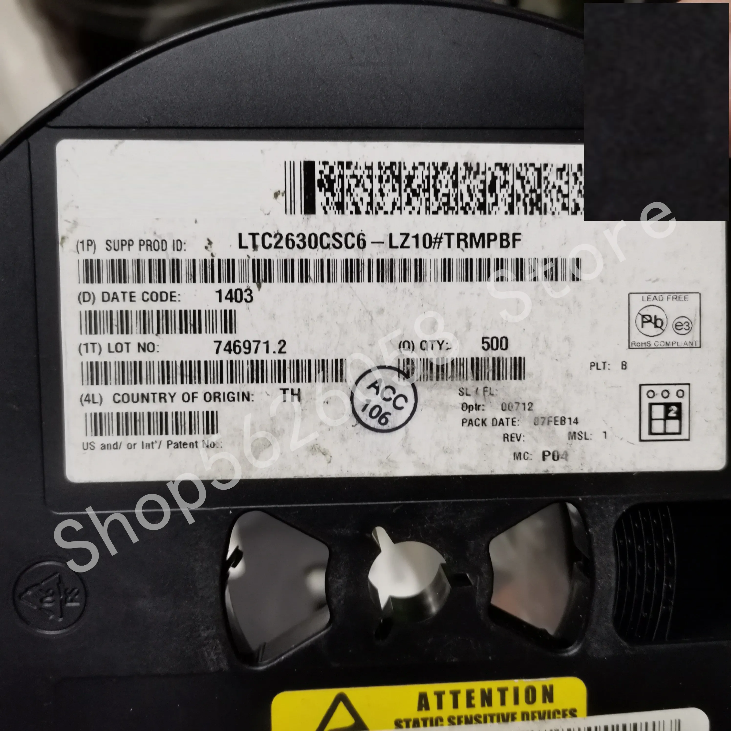 LTC2630CSC6-LZ10 # TRMPBF IC DAC 10BIT V-OUT SC70-6 5 шт./лот оригинальные и аутентичные, бесплатная доставка
LTC2630CSC6-LZ10 # TRMPBF IC DAC 10BIT V-OUT SC70-6 5 шт./лот оригинальные и аутентичные, бесплатная доставка