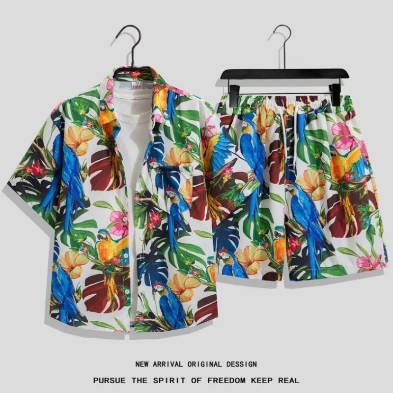 Thailand Style Flowers Birds Pattern Shirts and Short 2 Piece Sets for Men Beach Sports Quick Drying Outfits Casual Male Hip Hop
Thailand Style Flowers Birds Pattern Shirts and Short 2 Piece Sets for Men Beach Sports Quick Drying Outfits Casual Male Hip Hop