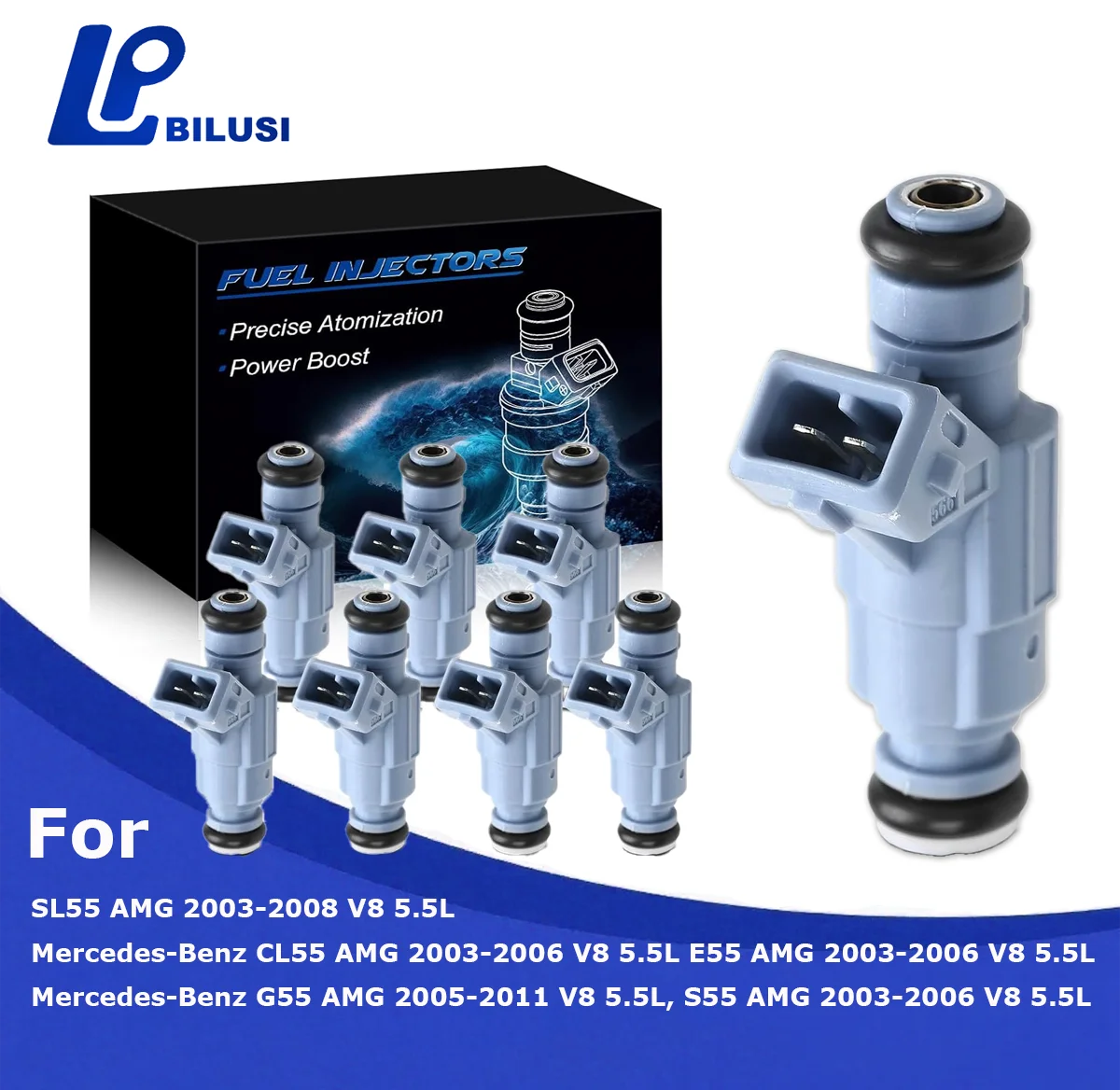 Bilusi Fuel Injectors For Mercedes-Benz CL55 AMG 03-06 CLS55 AMG 2006 E55 AMG 03-06 G55 AMG 05-11 S55 AMG 03-06 SL55
Bilusi Fuel Injectors For Mercedes-Benz CL55 AMG 03-06 CLS55 AMG 2006 E55 AMG 03-06 G55 AMG 05-11 S55 AMG 03-06 SL55