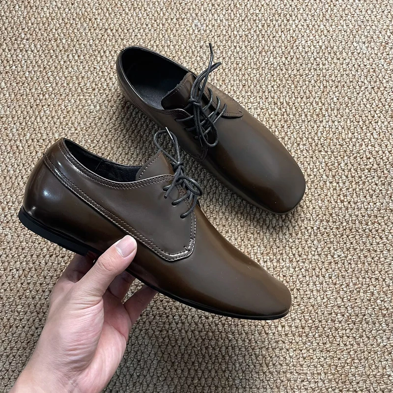 Casual Flat Bottom Leather Shoes round Toe Trendy Formal Thin Bottom Commuter British Style Business Wedding Groom Shoes
Casual Flat Bottom Leather Shoes round Toe Trendy Formal Thin Bottom Commuter British Style Business Wedding Groom Shoes
