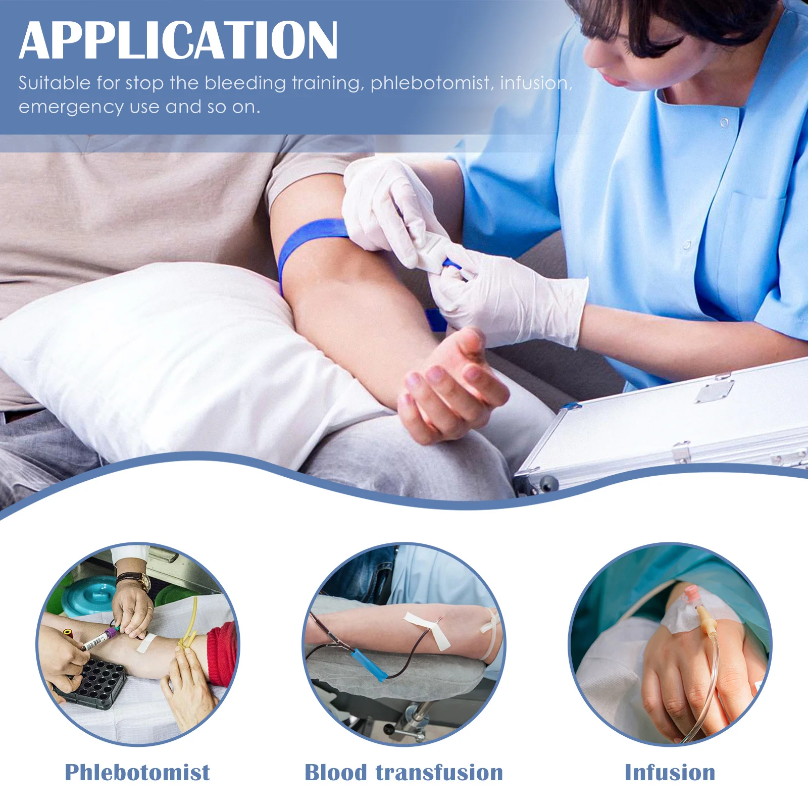 3 pcs Adjustable Hemostatic Bandages Elastic Tourniquets For First Aid Emergency Stop Bleeding Training Phlebotomist Infusion
3 pcs Adjustable Hemostatic Bandages Elastic Tourniquets For First Aid Emergency Stop Bleeding Training Phlebotomist Infusion