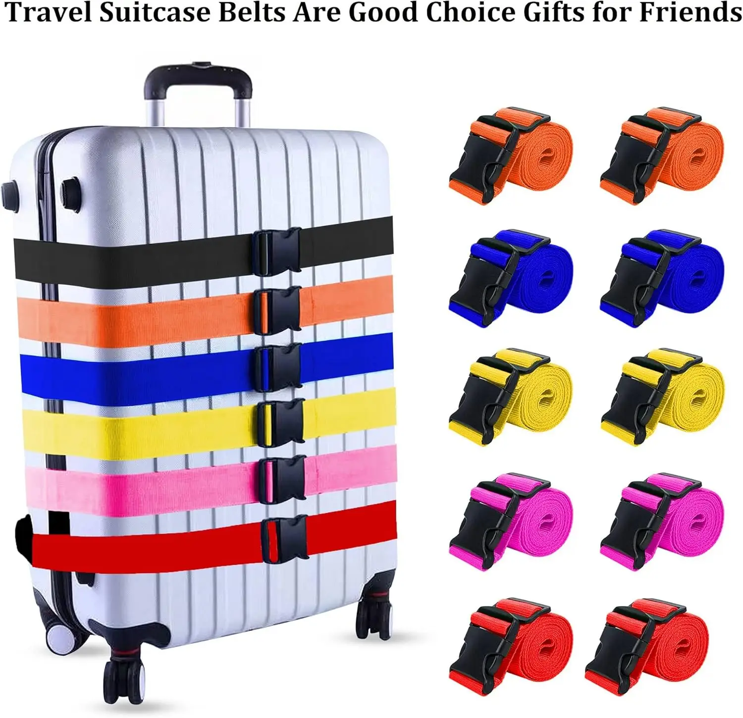 2 Pack Bright Color Adjustable Luggage Straps Suitcase Belts Travel Accessories for Suitcase Bag (120-200CM X 2.5CM)
2 Pack Bright Color Adjustable Luggage Straps Suitcase Belts Travel Accessories for Suitcase Bag (120-200CM X 2.5CM)