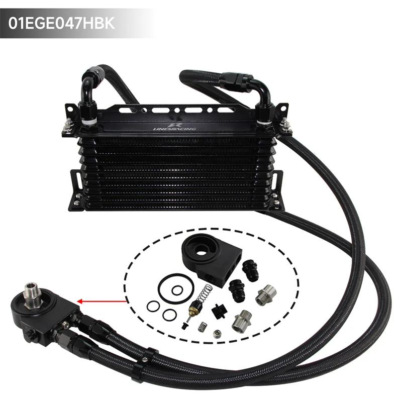 Universal Oil Cooler Kit AN10 10 Row -15 Row Thermostatic 85±0.5° +Mounting Brackets Kit Japanese-style Black
Universal Oil Cooler Kit AN10 10 Row -15 Row Thermostatic 85±0.5° +Mounting Brackets Kit Japanese-style Black
