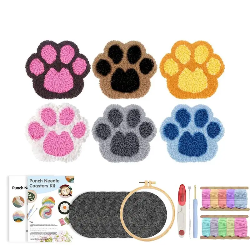 GATYZTORY 6 Pcs Flower Punch Needle Coaster Kit for Beginners Adults Easy Art Coasters Tea Coffee Cup Mat Set for Home Decor
GATYZTORY 6 Pcs Flower Punch Needle Coaster Kit for Beginners Adults Easy Art Coasters Tea Coffee Cup Mat Set for Home Decor 