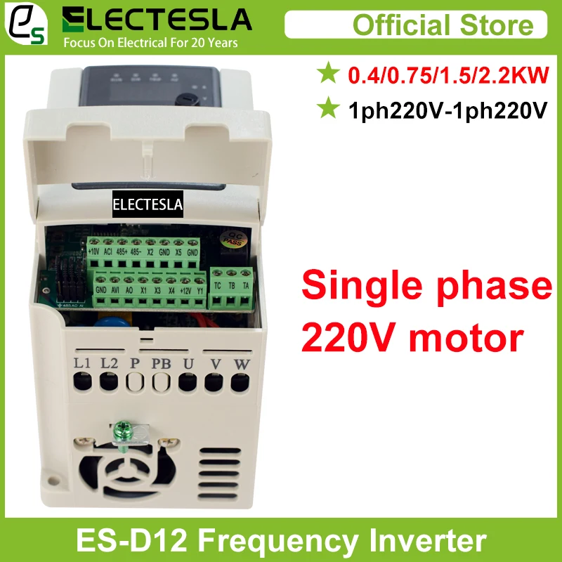 Inverter 1ph 220V Single-Phase Variable Frequency Drive VFD Converter 0.4/0.75/1.5/2.2KW for Motor Speed Vector Control
Inverter 1ph 220V Single-Phase Variable Frequency Drive VFD Converter 0.4/0.75/1.5/2.2KW for Motor Speed Vector Control