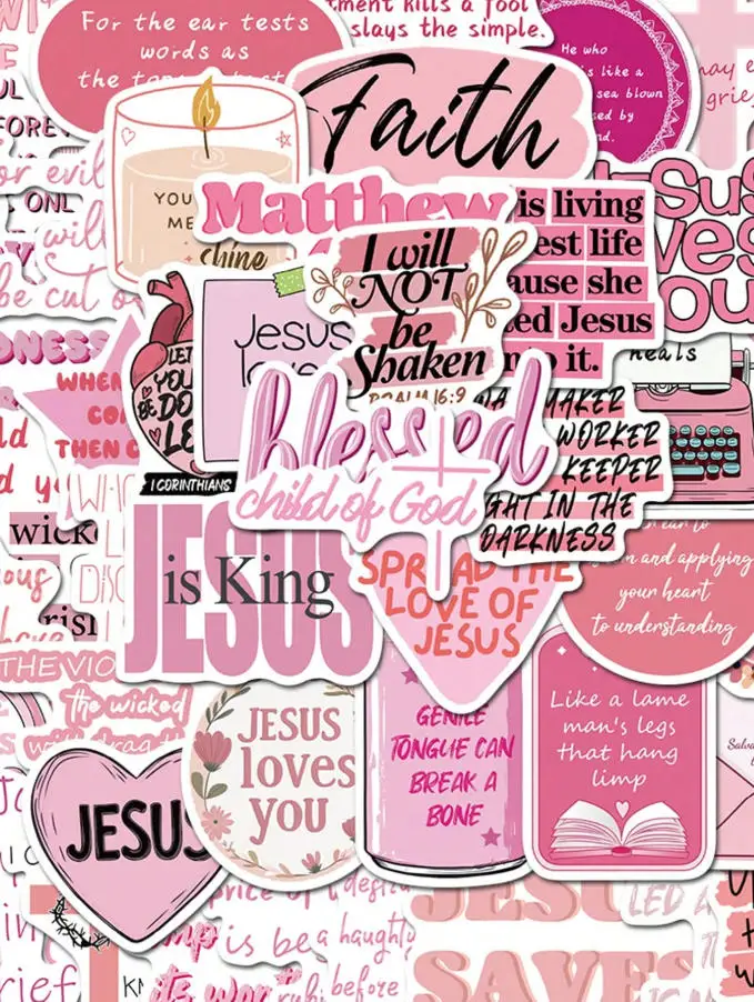50pcs Pink Bible & Jesus Cartoon Graffiti Stickers Waterproof for Handbooks Water Cups Notebooks Luggage Decorative Waterproof
50pcs Pink Bible & Jesus Cartoon Graffiti Stickers Waterproof for Handbooks Water Cups Notebooks Luggage Decorative Waterproof