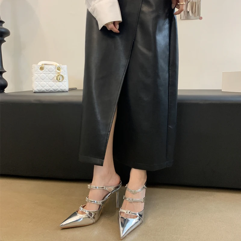 Sexy Stilettos Women High Heels Sandals Belt Buckle Closed Pointed Toe Pump Summer Slip on Mules Party Wedding Dress Shoes
Sexy Stilettos Women High Heels Sandals Belt Buckle Closed Pointed Toe Pump Summer Slip on Mules Party Wedding Dress Shoes