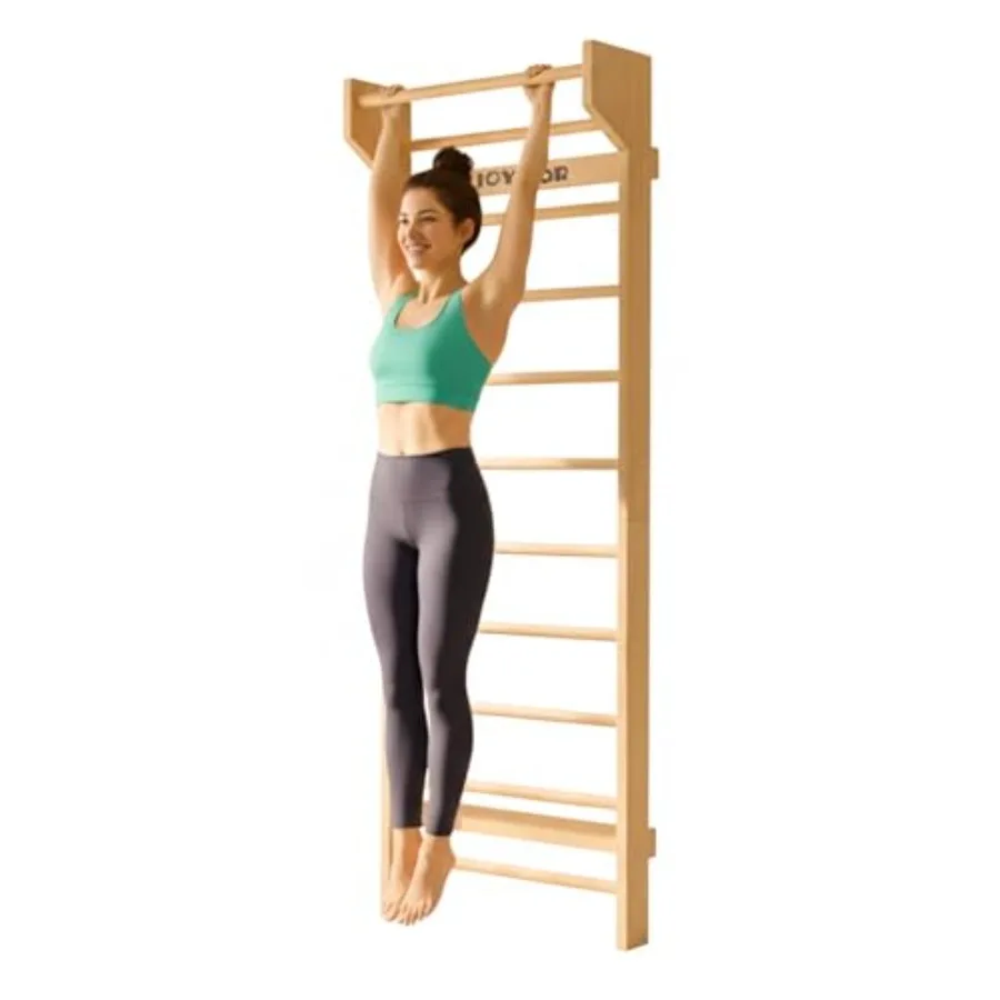 Gymnastics Swedish Ladder for indoor gym workouts, wooden wall-mounted pull-up bar in natural wood color, multiuse for stretchi
Gymnastics Swedish Ladder for indoor gym workouts, wooden wall-mounted pull-up bar in natural wood color, multiuse for stretchi