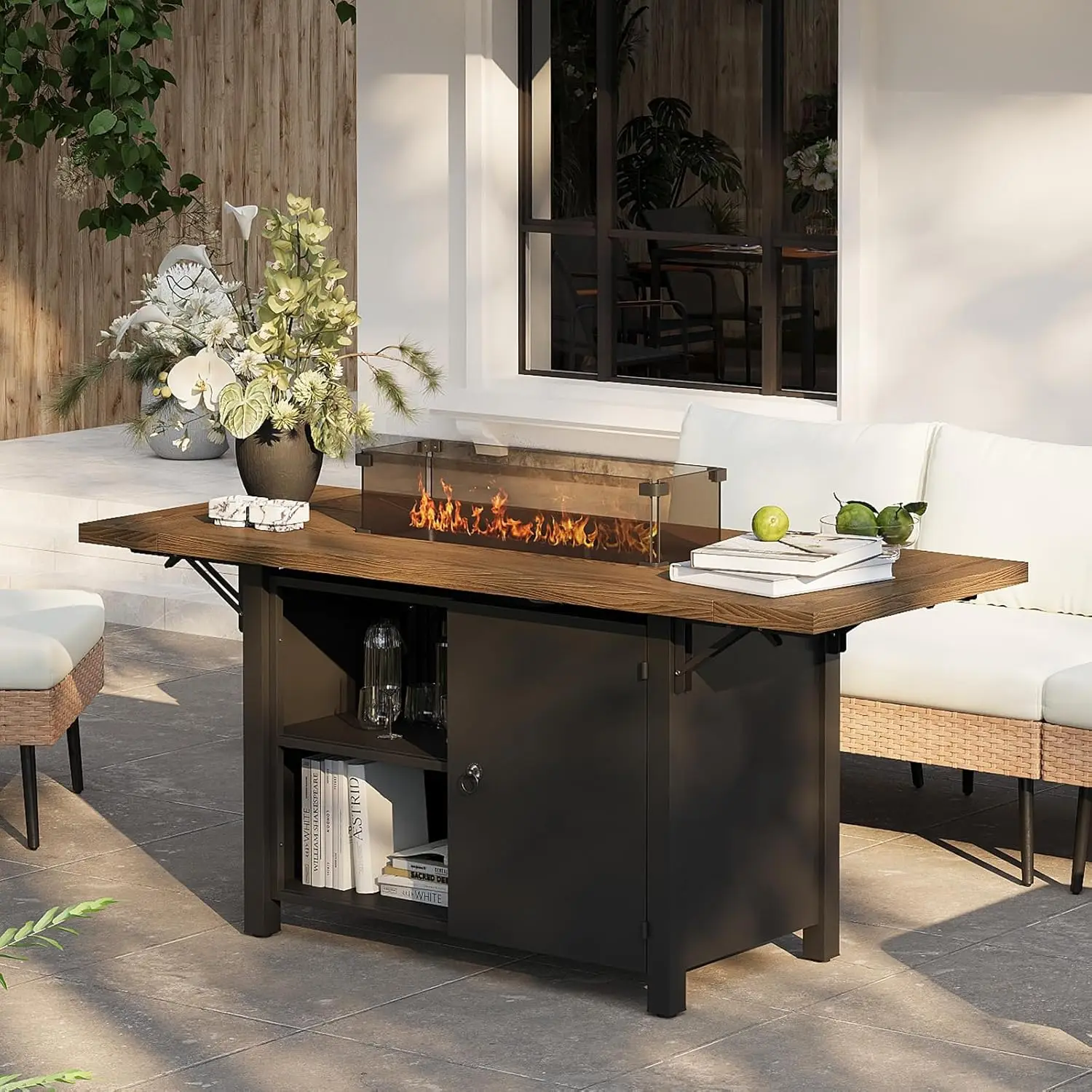 55" Propane Fire Pit Table,50000btu Gas Fire Pit Table with Brown Windshield & Lava Rock,Firepit Table for Outdoor, Patio
55" Propane Fire Pit Table,50000btu Gas Fire Pit Table with Brown Windshield & Lava Rock,Firepit Table for Outdoor, Patio