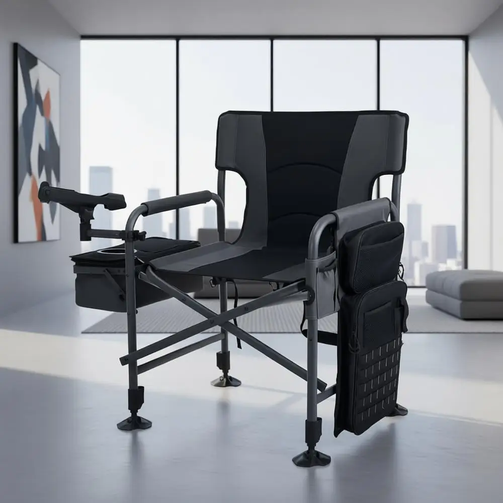 2-Piece Camping Chair Set with Rod Holders, Cooler, and Storage for Adults - Ideal for Outdoors, Lawn, and Garden (Black)
2-Piece Camping Chair Set with Rod Holders, Cooler, and Storage for Adults - Ideal for Outdoors, Lawn, and Garden (Black)