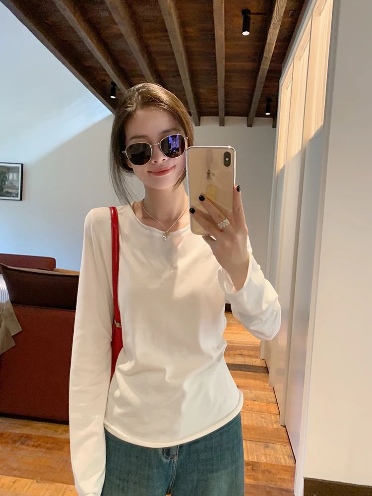 Стильный удлиненный женский базовый топ с завышенной талией, корейский стиль, осенний, для повседневной носки, хлопок, однотонный
Стильный удлиненный женский базовый топ с завышенной талией, корейский стиль, осенний, для повседневной носки, хлопок, однотонный