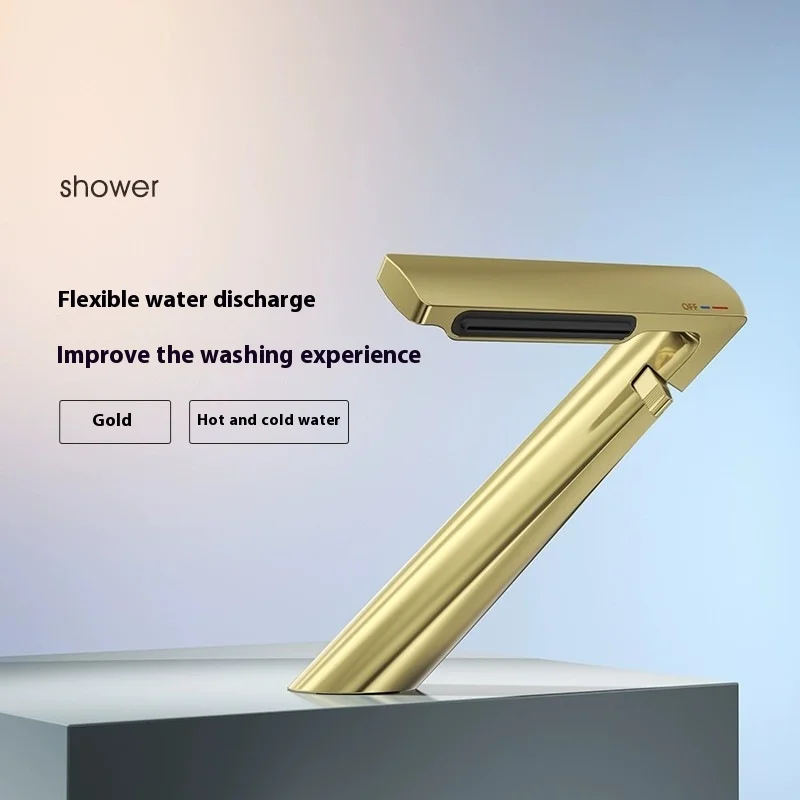 High end all copper creative waterfall style basin faucet, hot and cold washbasins, bathroom cabinets, simple faucet
High end all copper creative waterfall style basin faucet, hot and cold washbasins, bathroom cabinets, simple faucet