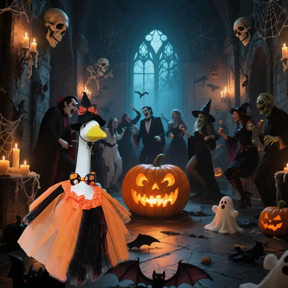 Porch Goose Costume Spooky Halloween Goose Outfits for 23-inch Lawn Statues Witch Hat Bowtie Skirt Porch Clothes Festive
Porch Goose Costume Spooky Halloween Goose Outfits for 23-inch Lawn Statues Witch Hat Bowtie Skirt Porch Clothes Festive