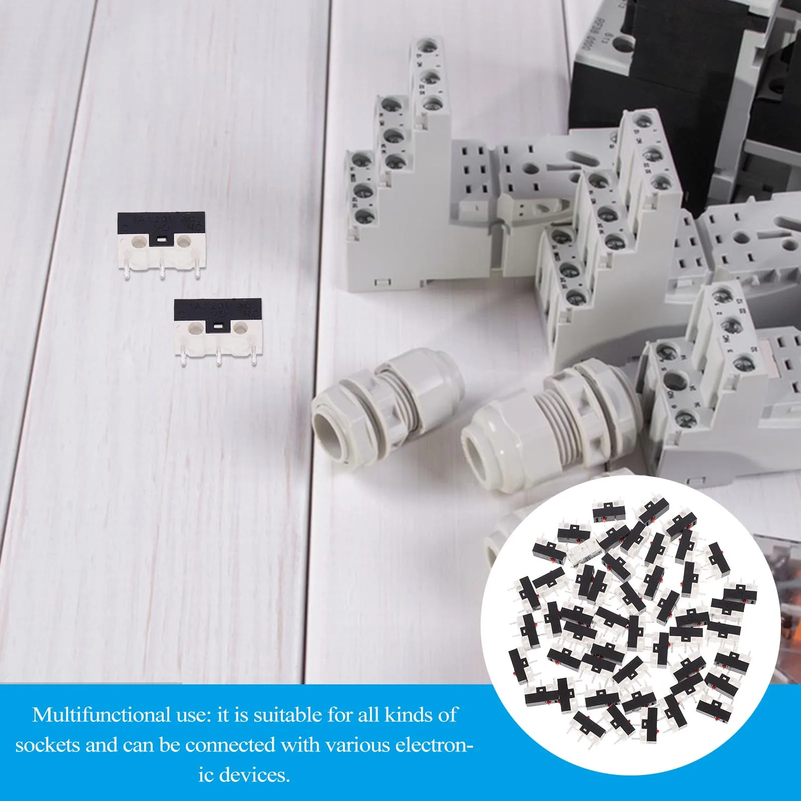 50Pcs Micro Switch Appliance Limit Switch Replacement Durable Control Switches for Home and Industrial Use Limit Switches
50Pcs Micro Switch Appliance Limit Switch Replacement Durable Control Switches for Home and Industrial Use Limit Switches