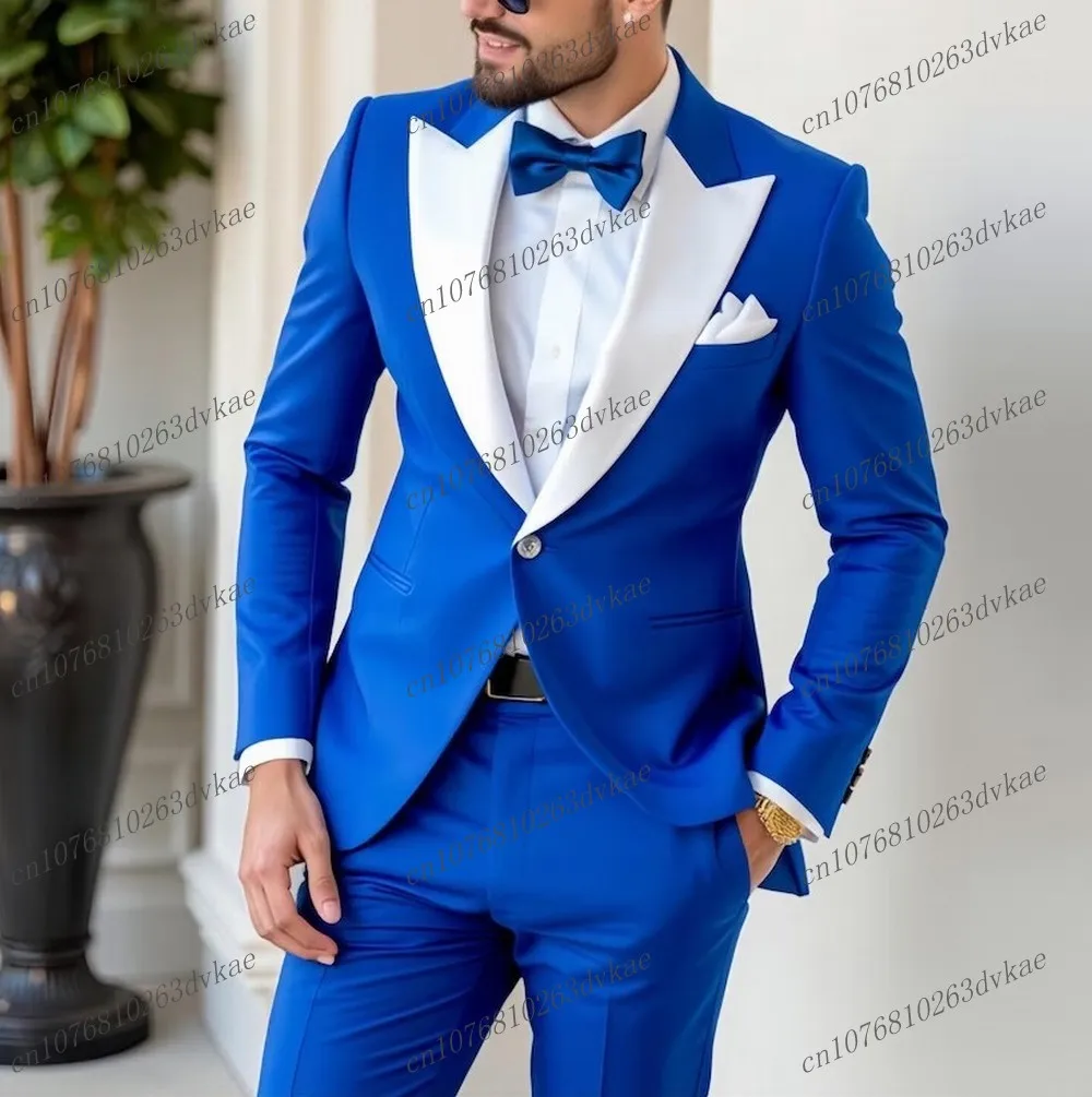 New White Collar Blue Men Suit Groom Groomsman Wedding Party Prom Formal Occasion Business Tuxedos 2 Piece Set Blazer Pants
New White Collar Blue Men Suit Groom Groomsman Wedding Party Prom Formal Occasion Business Tuxedos 2 Piece Set Blazer Pants