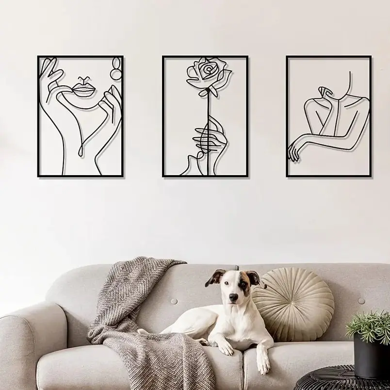 Modern Metal Line Art Wall Decor, Simple Silhouette Female Body Abstract Line Wall Sculptures for Bedroom Living Room
Modern Metal Line Art Wall Decor, Simple Silhouette Female Body Abstract Line Wall Sculptures for Bedroom Living Room