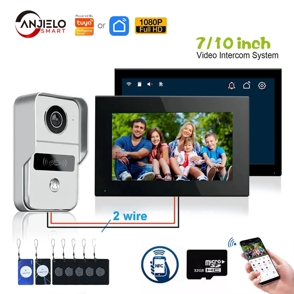 ANJIELO 7/10 Inch Touch Screen WiFi Video Intercom Doorbell Fingerprint Unlock Smart Home Security System for Villa Garage
ANJIELO 7/10 Inch Touch Screen WiFi Video Intercom Doorbell Fingerprint Unlock Smart Home Security System for Villa Garage