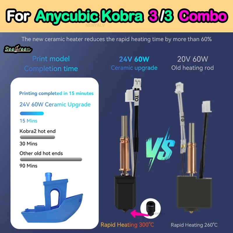 Комплект Hotend для Anycubic Kobra 3, латунь, медь, насадки из закаленной стали, новое обновление, 3D-принтер, 3d-принтер, доступает hotend
Комплект Hotend для Anycubic Kobra 3, латунь, медь, насадки из закаленной стали, новое обновление, 3D-принтер, 3d-принтер, доступает hotend