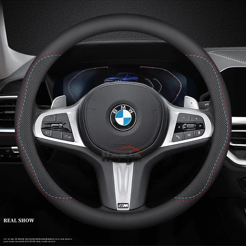 Leather car steering wheel cover suitable for BMW G20 F10 F20 F30 F34 F31 F32 F36 1 2 7 series X3 X4 X5 X6 i3 iX3 auto accessori
Leather car steering wheel cover suitable for BMW G20 F10 F20 F30 F34 F31 F32 F36 1 2 7 series X3 X4 X5 X6 i3 iX3 auto accessori