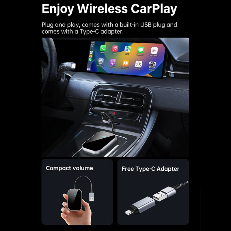 Exquisite-Wireless Carplay Adapter Convert Wired Carplay To Wireless Carplay Adapter For Iphone IOS 10+ And For Android Auto
Exquisite-Wireless Carplay Adapter Convert Wired Carplay To Wireless Carplay Adapter For Iphone IOS 10+ And For Android Auto