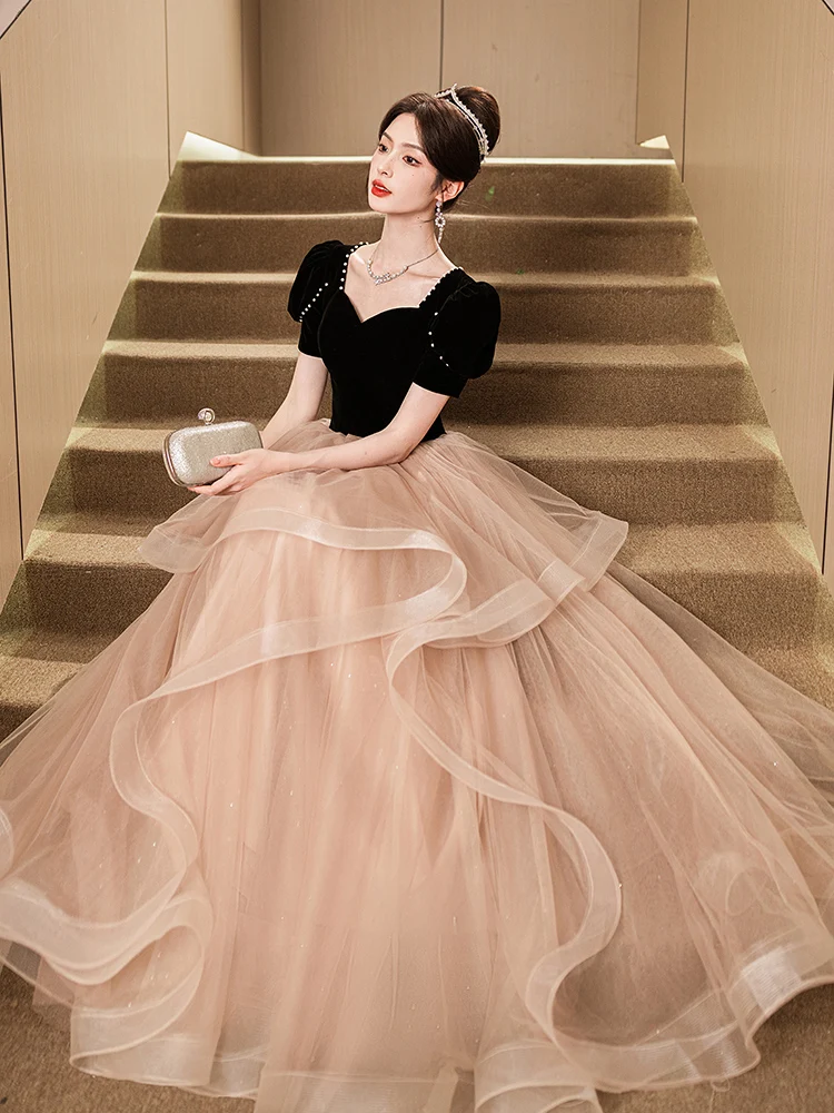 Ele Bla Princ Sle Ball Gown Wedding Dr Luxury High-End Host Stunning Beau Par Long Skirt Polyester Fiber
Ele Bla Princ Sle Ball Gown Wedding Dr Luxury High-End Host Stunning Beau Par Long Skirt Polyester Fiber