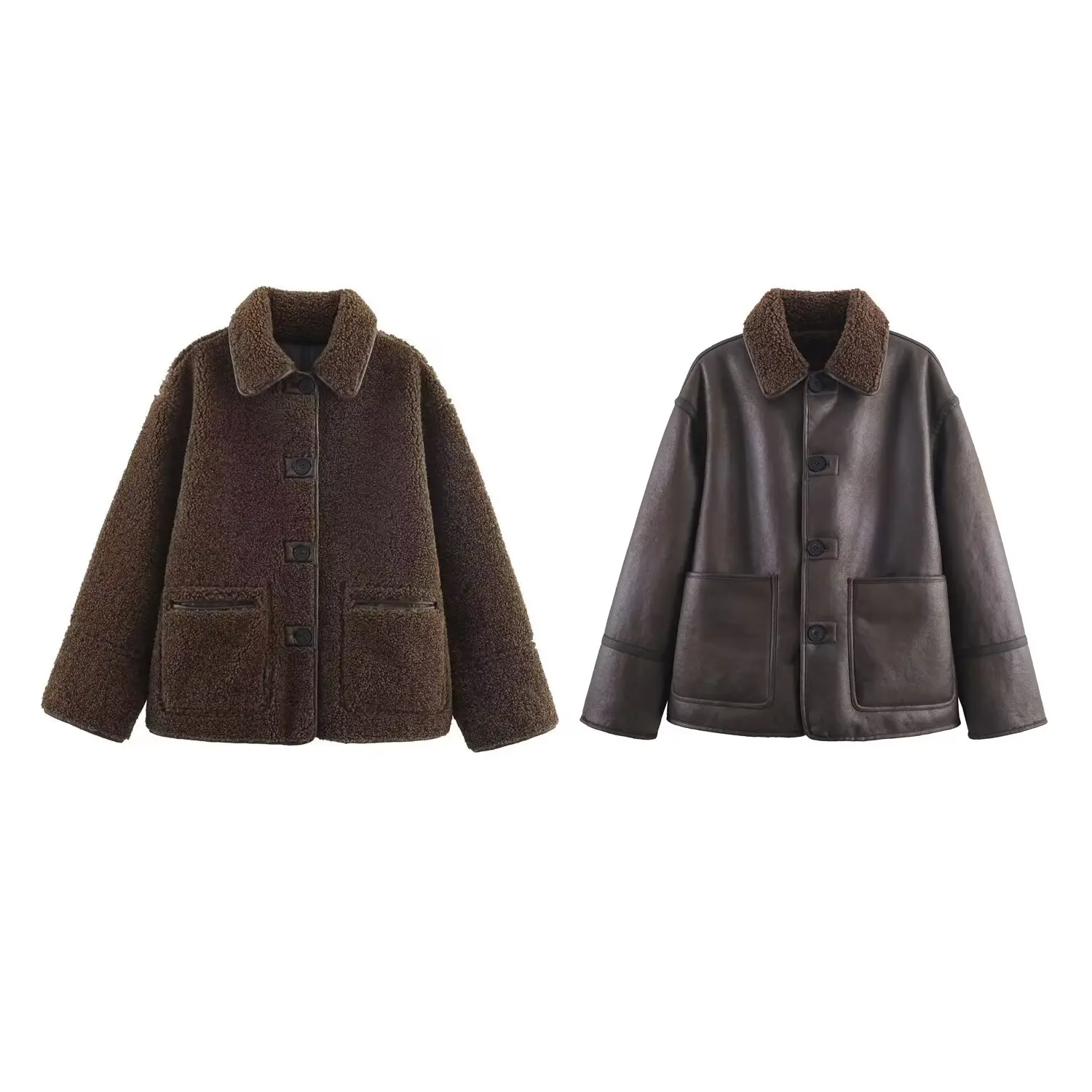 New women's double-sided double coat women's autumn and winter coat jacket retro elegant corduroy leather jacket
New women's double-sided double coat women's autumn and winter coat jacket retro elegant corduroy leather jacket