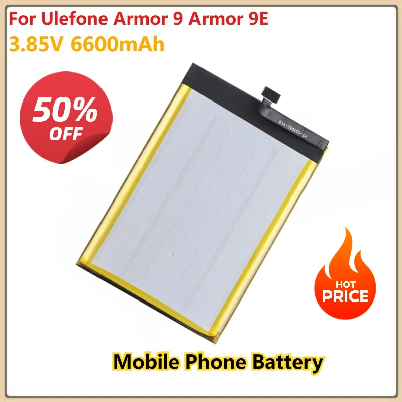 Сменный аккумулятор мобильного телефона 3,85 В 6600 мАч для Ulefone Armor 9E Armor 9 Armor 9E, высококачественные аккумуляторы 
Сменный аккумулятор мобильного телефона 3,85 В 6600 мАч для Ulefone Armor 9E Armor 9 Armor 9E, высококачественные аккумуляторы