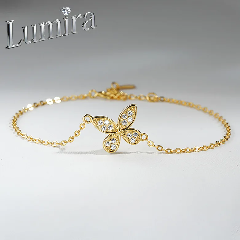Lumira 18K Gold Butterfly Bracelet for Women in Fresh & Sweet Style with D-Color Moissanite Jewelry
Lumira 18K Gold Butterfly Bracelet for Women in Fresh & Sweet Style with D-Color Moissanite Jewelry
