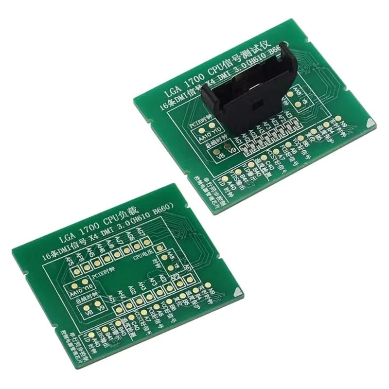 LGA 1700 CPU CPOCKE TESTER DUMMY LOAD FAKE LOAD LOAD DMI3.0 H610 B660 со светодиодом
LGA 1700 CPU CPOCKE TESTER DUMMY LOAD FAKE LOAD LOAD DMI3.0 H610 B660 со светодиодом