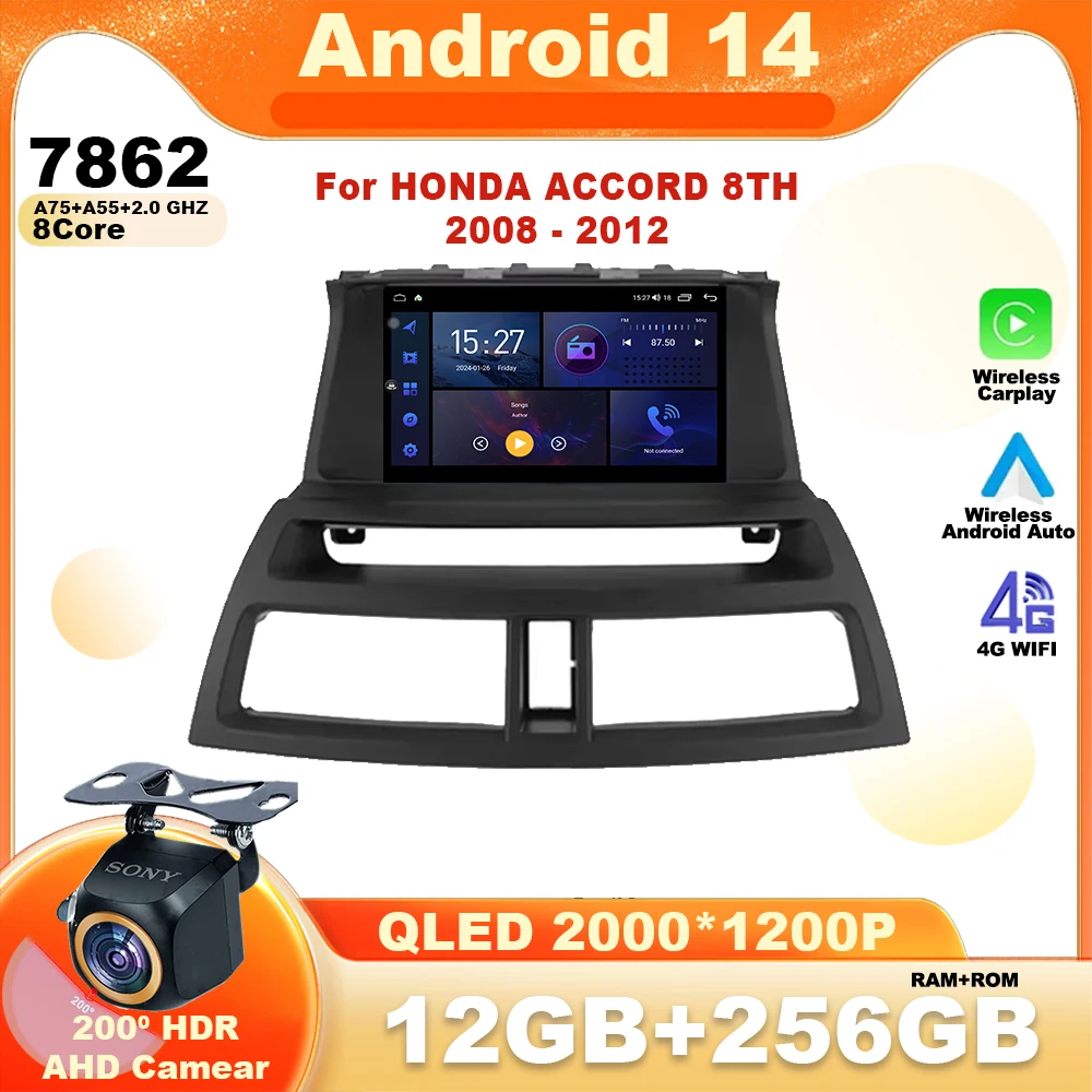 For HONDA ACCORD 8TH 2008 - 2012 Android 14 Car Radio Multimedia Video Player Navigation GPS Stereo Wireless Carplay DSP 5G WIFI
For HONDA ACCORD 8TH 2008 - 2012 Android 14 Car Radio Multimedia Video Player Navigation GPS Stereo Wireless Carplay DSP 5G WIFI